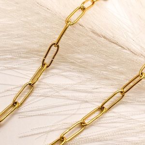 18k gold plated Paperclip chain